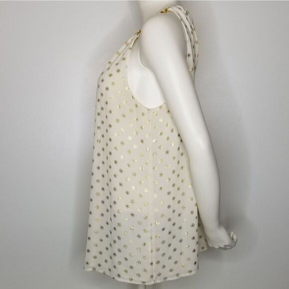 Michael Kors Metallic Gold Sleeveless Chain Top Medium - Picture 6 of 15
